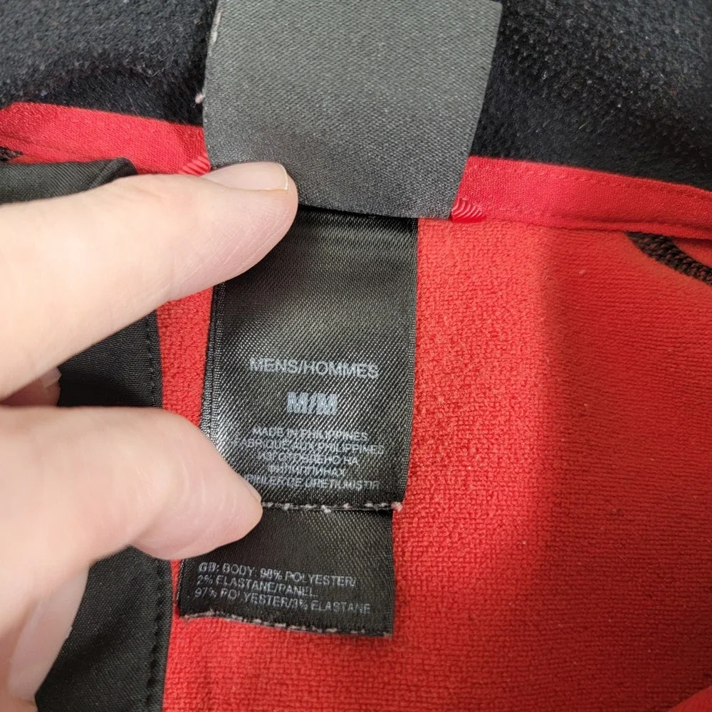 The North Face Mens Sz Medium Jacket Black Quarter Zip Fleece Lined Activewear